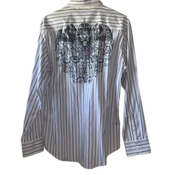 Level Ten Mens Striped Long Sleeve Button-Down Shirt L - Picture 9 of 11